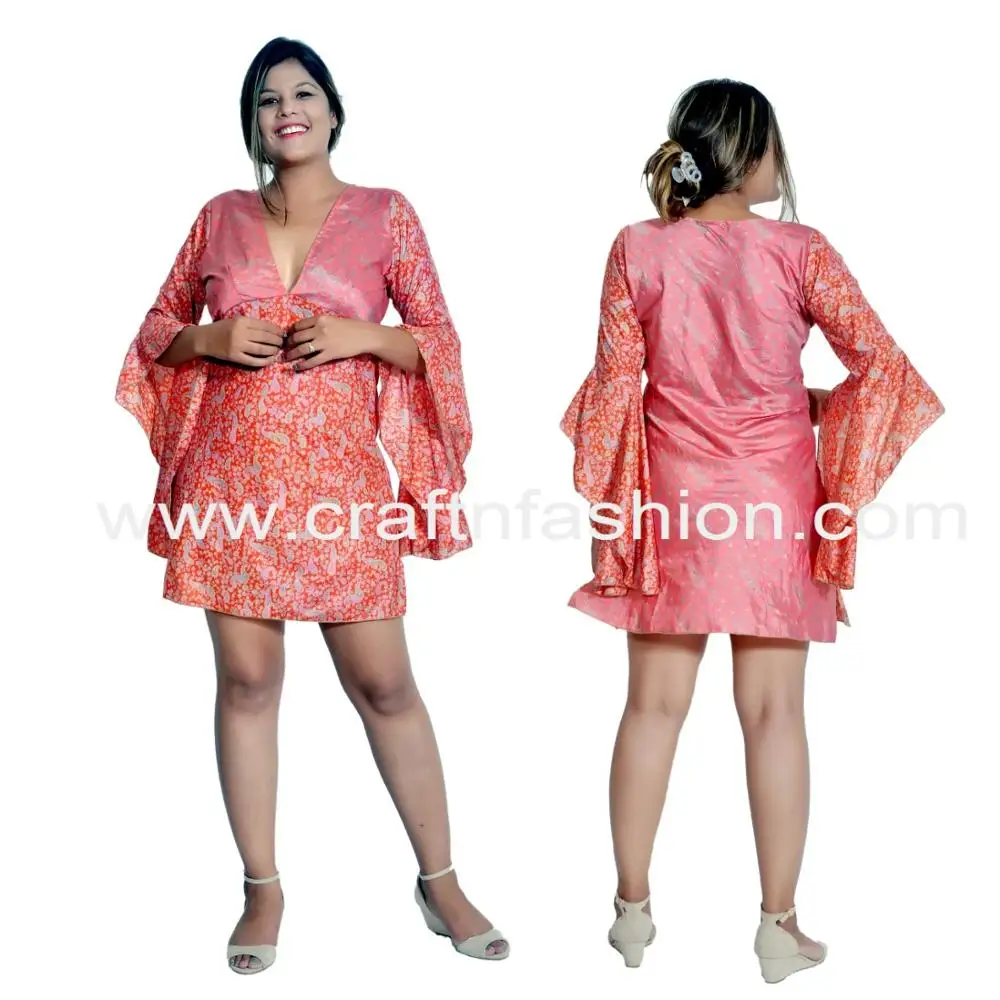 Ladies Beach wear kaftan tops - Summer wear ladies Short Silk kaftan tunics - Wholesale kaftan dress