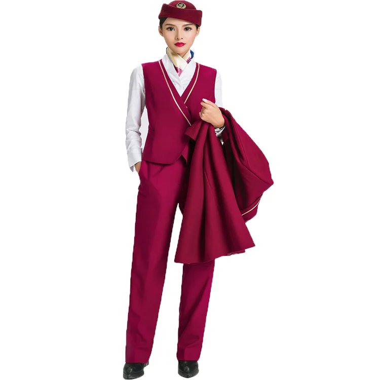 Униформа для стюардесс, профессиональный костюм, платье для авиакомпании, юбка, жилет, платье для стюардесса, одежда для работы на рабочем месте