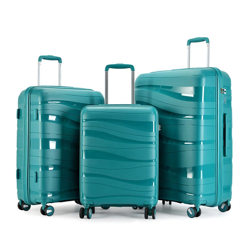 2023 Wholesale Customized PP Hard Shell Luggage Carry On Hand Travel Trolley Case Bag Pink  Suitcase Luggage 3 pec Set