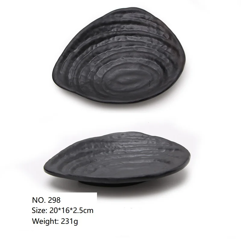 hotel wedding restaurant unbreakable plastic black flower small sushi plates custom melamine plates
