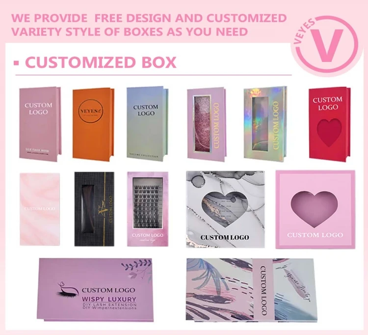 VEYES Jet Black Cashmere Lash Extensions Pinch Method Wholesale Silk Premium Lash Extension Trays Volume Lash Extensions