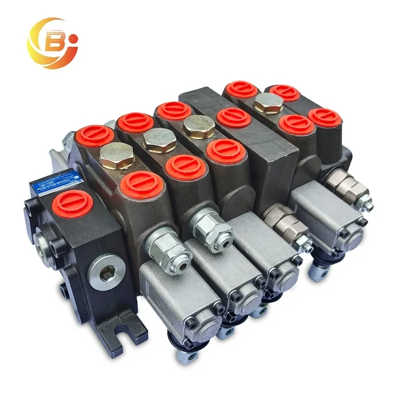 140L/M 3 Spool DCV40 Hydraulic Sectional Electric Pneumatic Control Valve with Hand Control