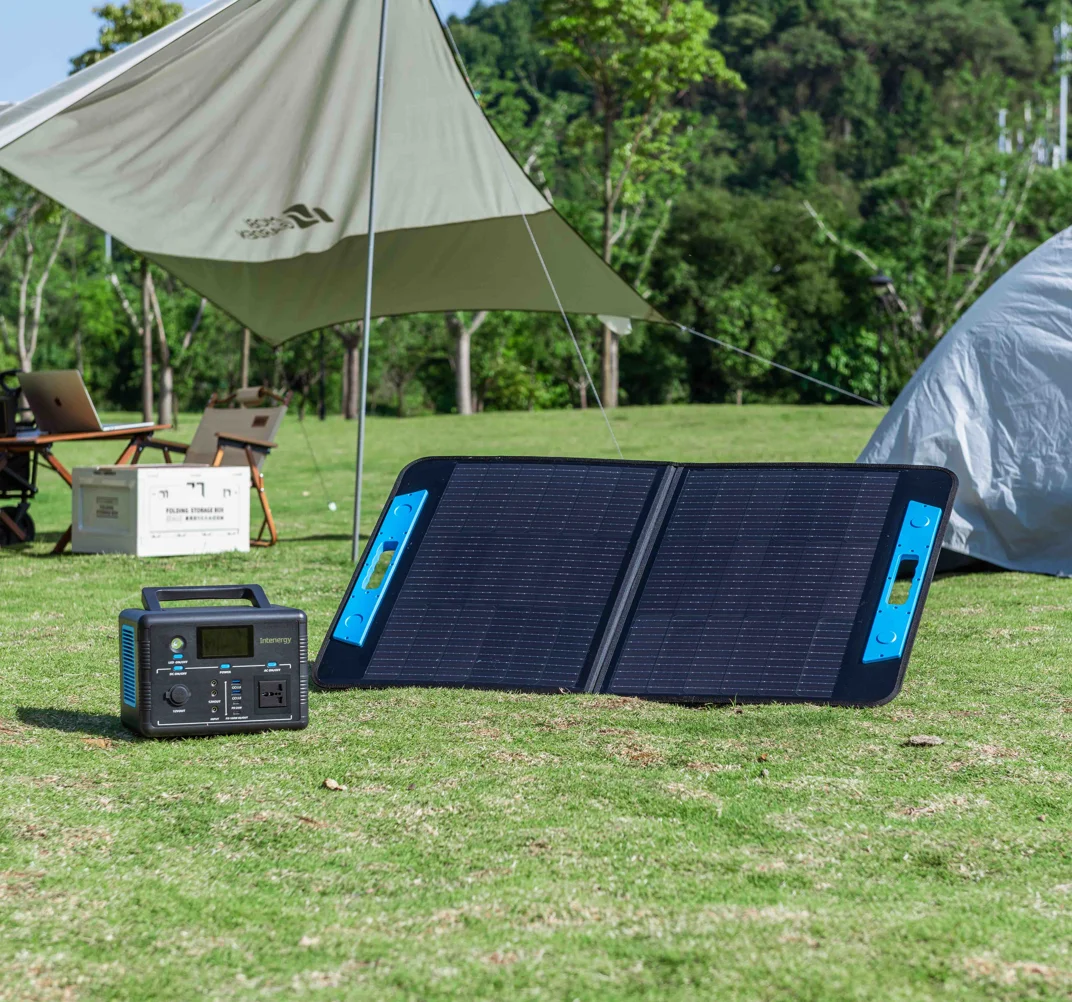 Intenergy 100w Portable Solar Panel Charger, Waterproof, Foldable & Lightweight for Camping and Traveling