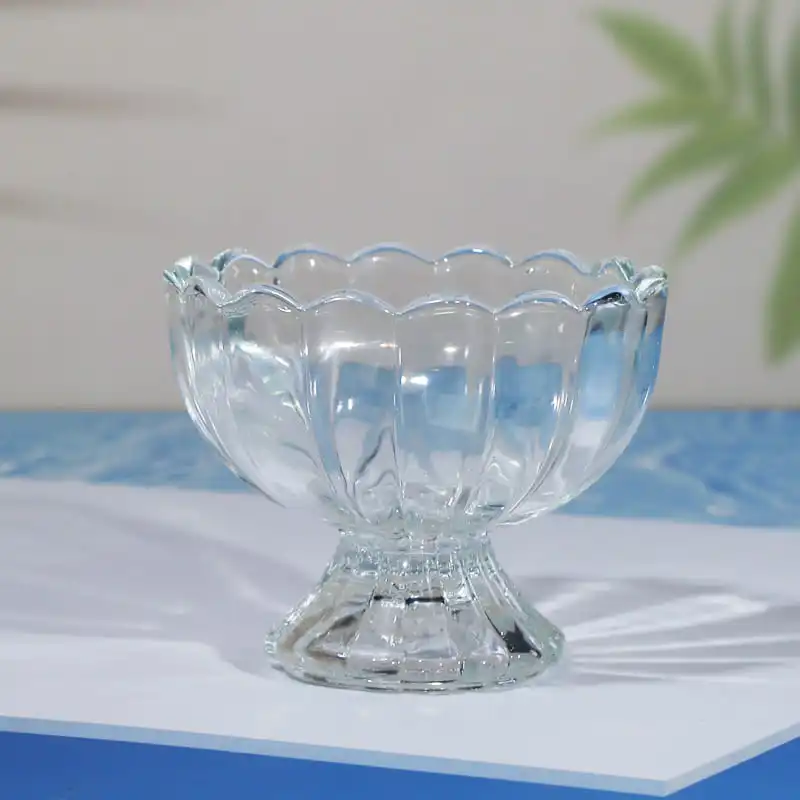 Стеклянные миски в форме лепестков элегантная подача для чая с молоком десертов мороженого кафе и стильной десертной