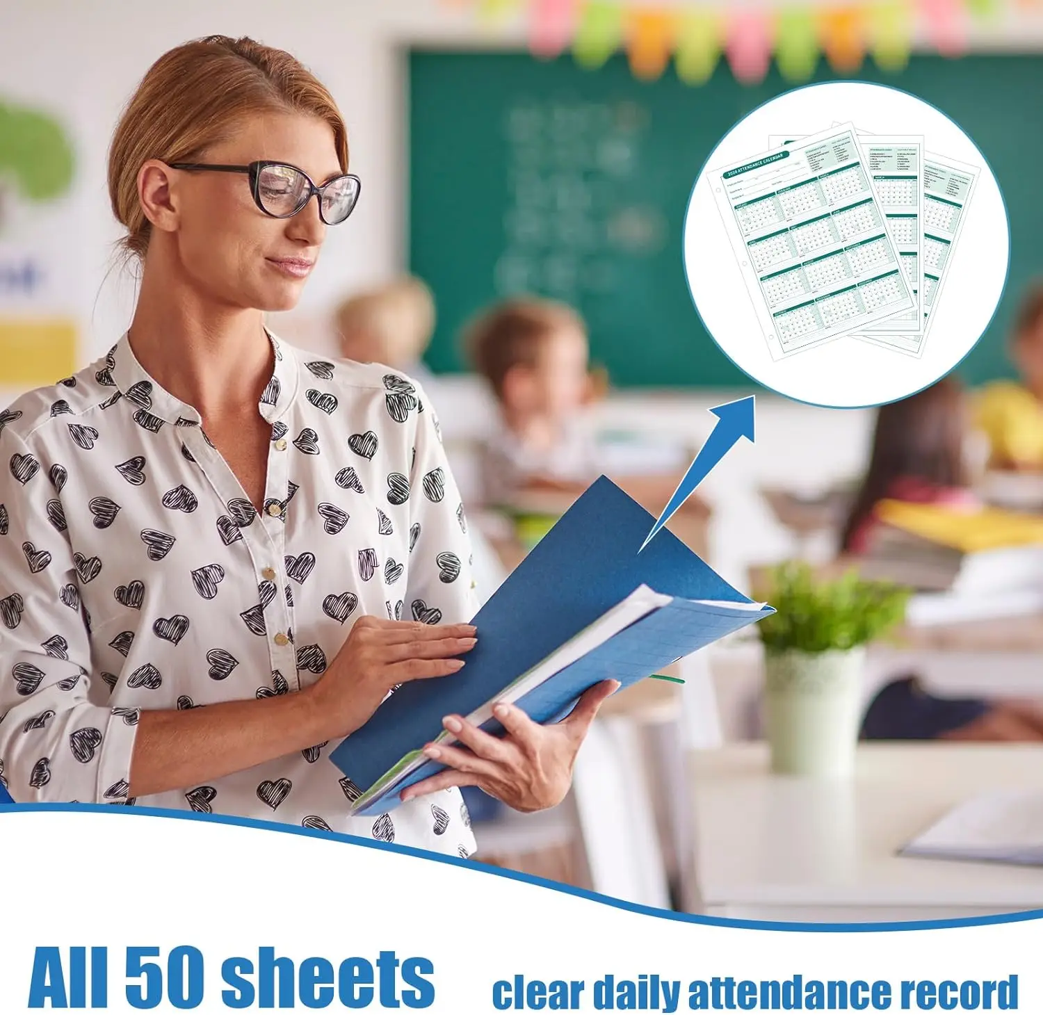 calendar card Special attendance for English card paper work attendance card Attendance Sheets for 3 Hole Binder Employee Record
