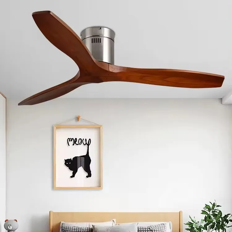 Unique Design New Model Five Speeds Adjustable Modern Indoor Decoration Home Soild Wooden Ceiling Fan