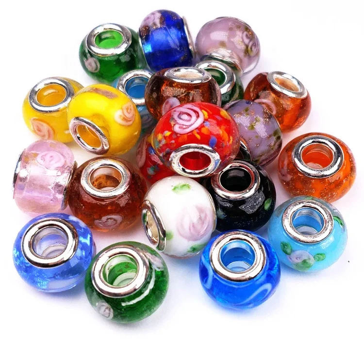 
Mix colors big hole diy beads for jewelry making glass bead accessories 