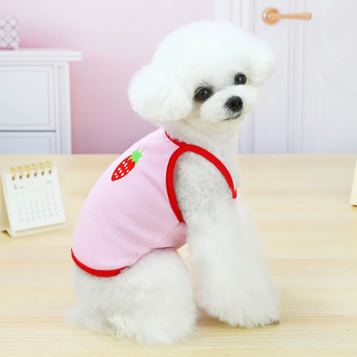 Dog Shirt Spring Summer Cotton Pet Printed Shirts Soft Breathable Puppy Sleeveless Vest Cute Dog Cotton Clothing Sweatshirt Vest