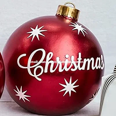 Decorative Christmas Inflatable Ball Attractive PVC Xmas Party Inflatable Ball Toy Garden Decor - 1 (red, 12)