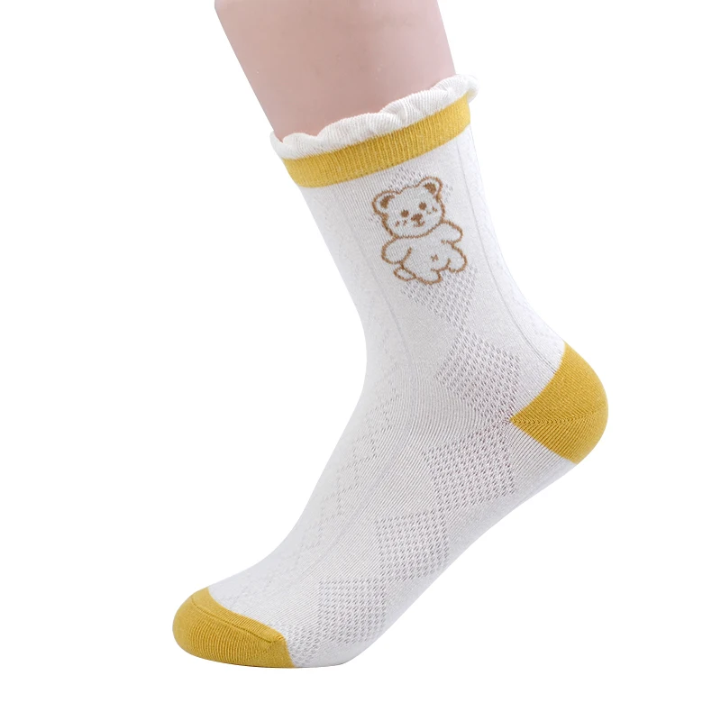 children girls school socks, kids knee high floral cotton socks