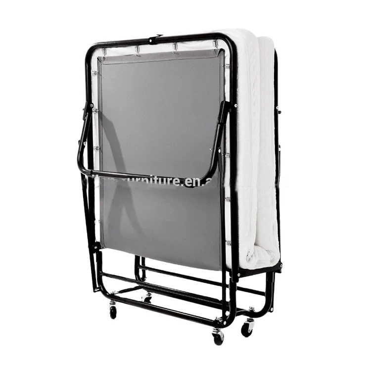Luxury Rollaway Folding Bed, Guest Twin Bed with 4inch Memory Foam Mattress with wheels