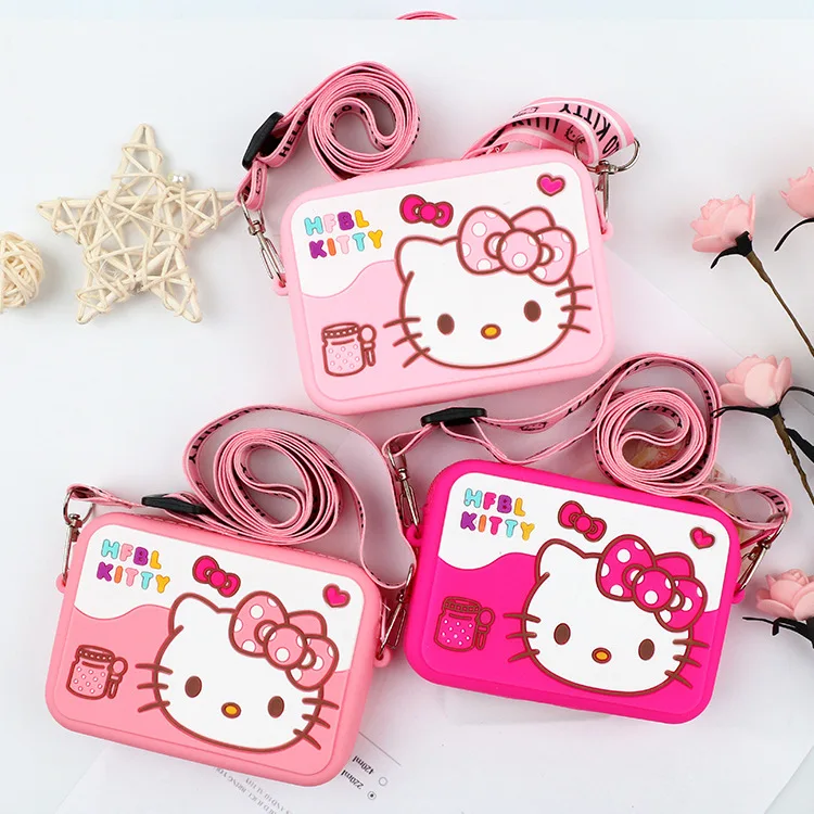 novelty toddler charms wallet pouch mobile phone crossbody Kids Hand Bags silicone coin purse for girl
