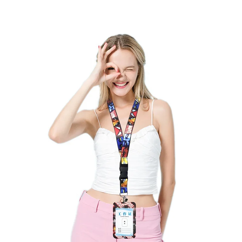 Super Heroes Styles ID Card Protector Marvel Customize Sliding Cover Plastic Name Tag Bus Badges Holder Promotional Gifts