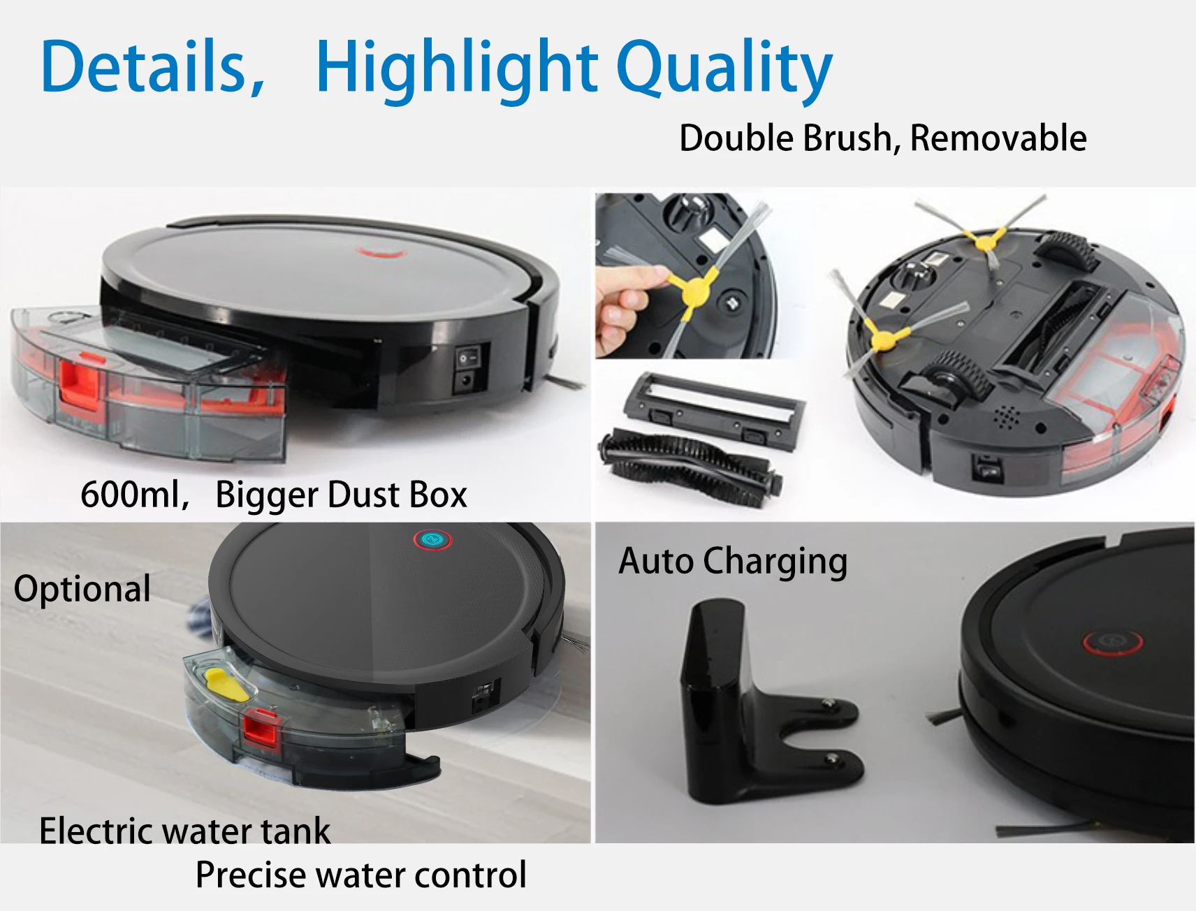 Hikins 888 Intelligent Brand Mini Sweeping Automatic Mop Rechargeable Cleaning Floor Robot Vacuum Cleaner for Carpet