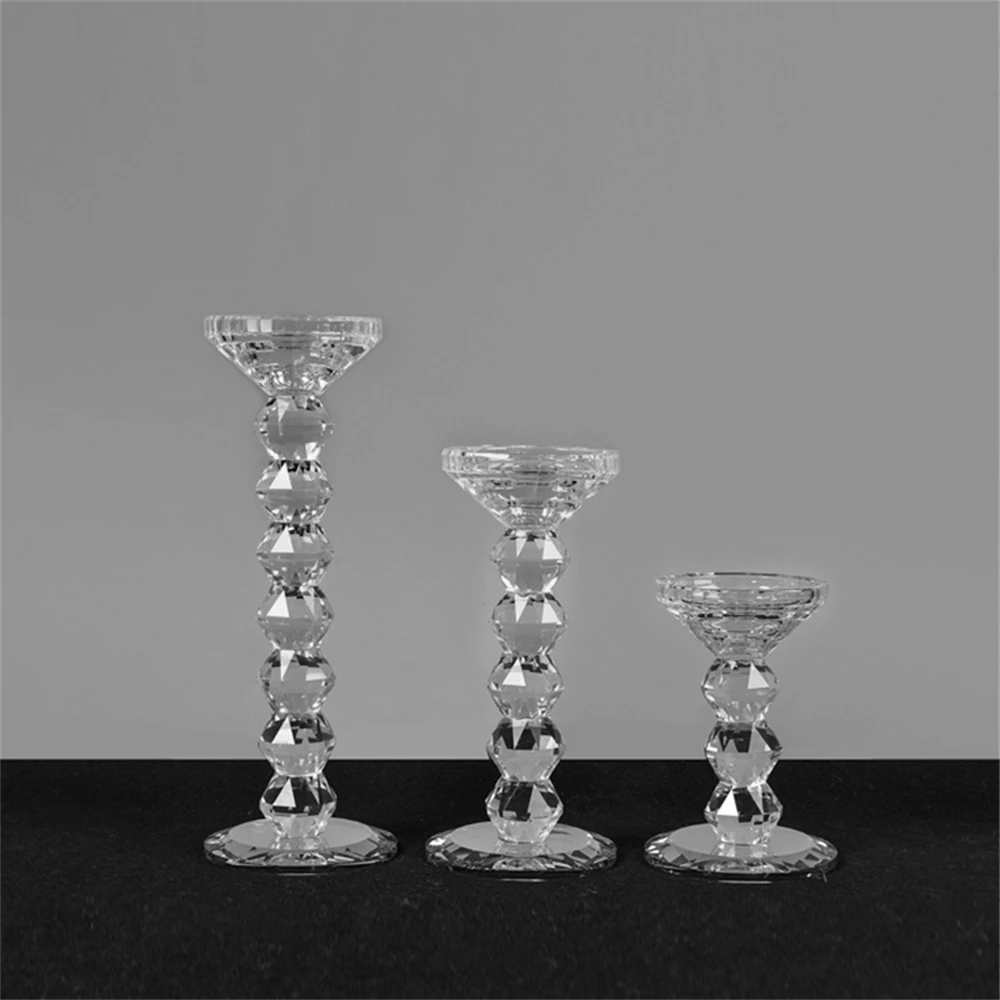 Clear Glass Candle Holder Glass Cylinder Candle Holder Center Pieces Wedding Table