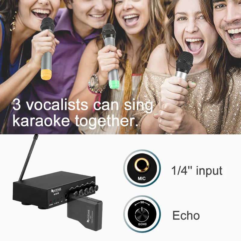 
Fifine K036 UHF Wireless Handheld KTV Karaoke DJ Dynamic Microphone, Studio Singing Recording Church Speech Microphone 