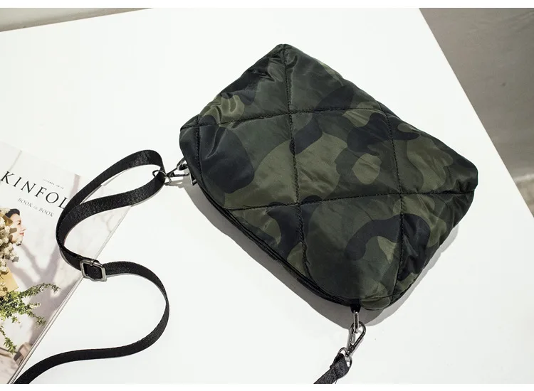 Puffer Bag For Woman Camouflage Light Weight Hand Bag Fashion Winter Ladies Tote Bag 3 Pieces