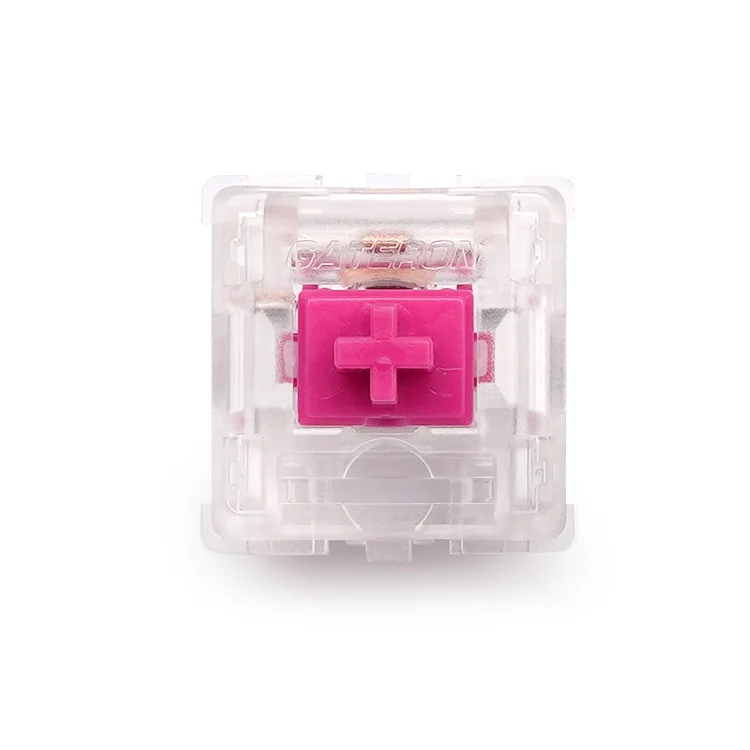  Новое поступление GATERON KS-6 розово-красный прозрачный корпус тихий 5 pin 60 70 г 80 100 RGB игровая механическая клавиатура