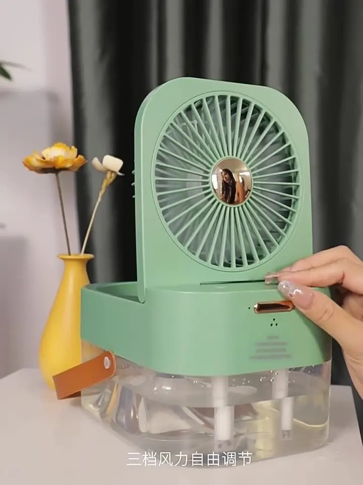 Mini Air Conditioner Air Cooler With Night Light Portable Usb Charge Humidification Spray Fan Electric Fans Remote Control Fan