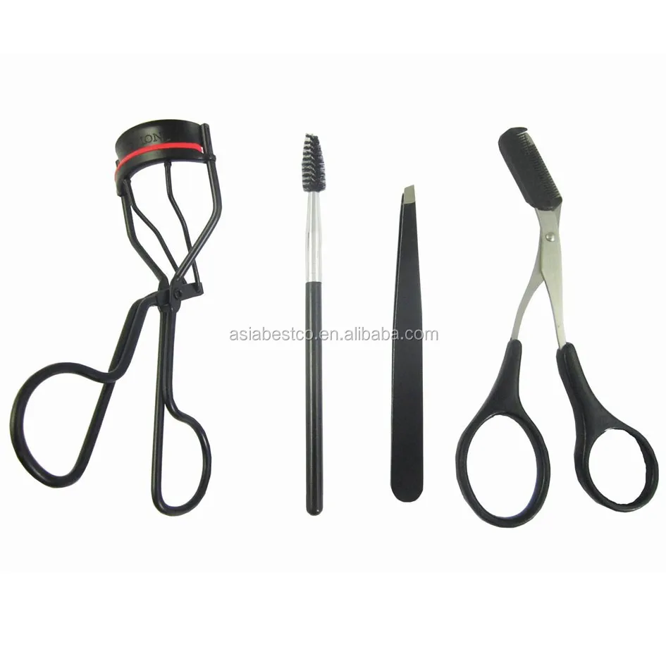 Black Color Make up Tools Set 4pcs Eyebrow Tool Professional Make up Kit