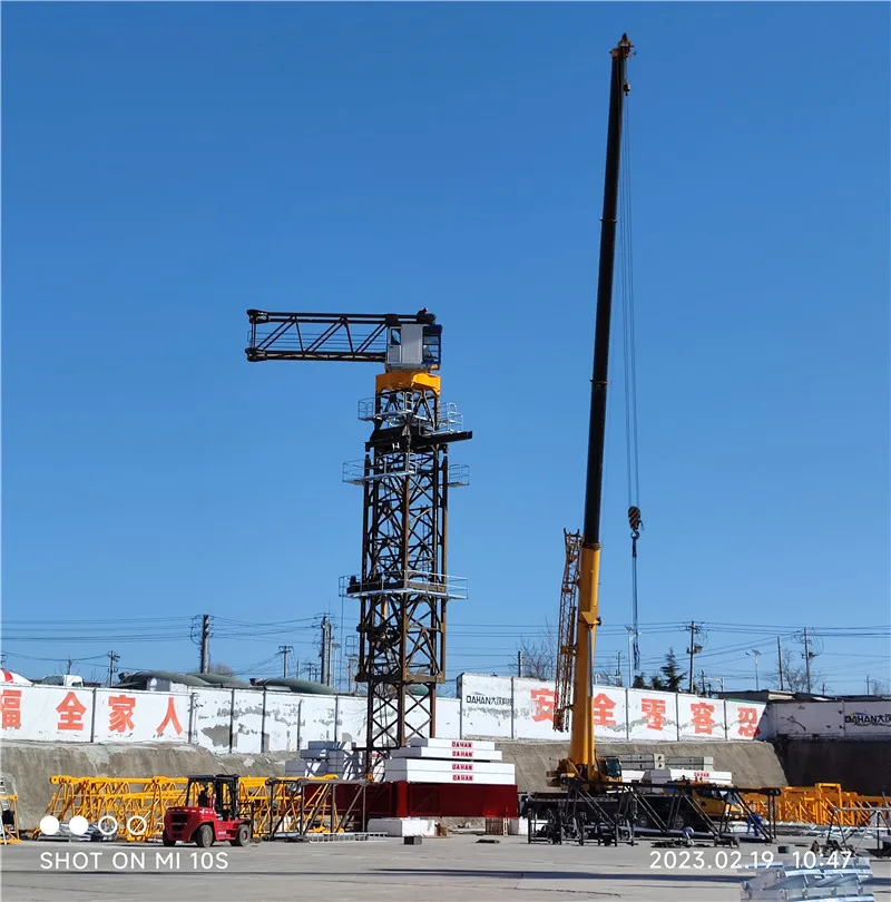 flat top machine tower crane 10 ton for sale HTP 6518  topless tower crane