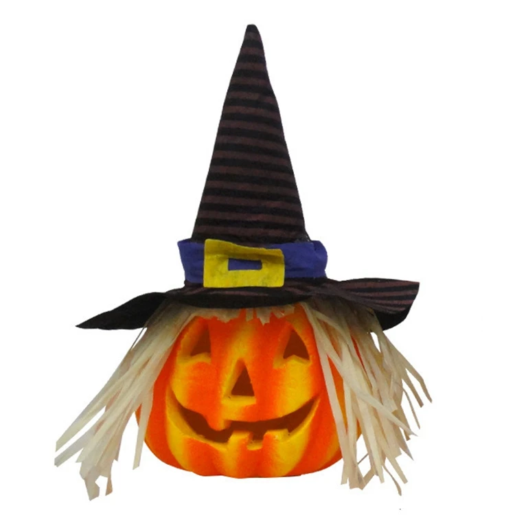 Attractive Resin Pumpkin Halloween Lanterns With Led Light For Indoor Halloween Party Decoration