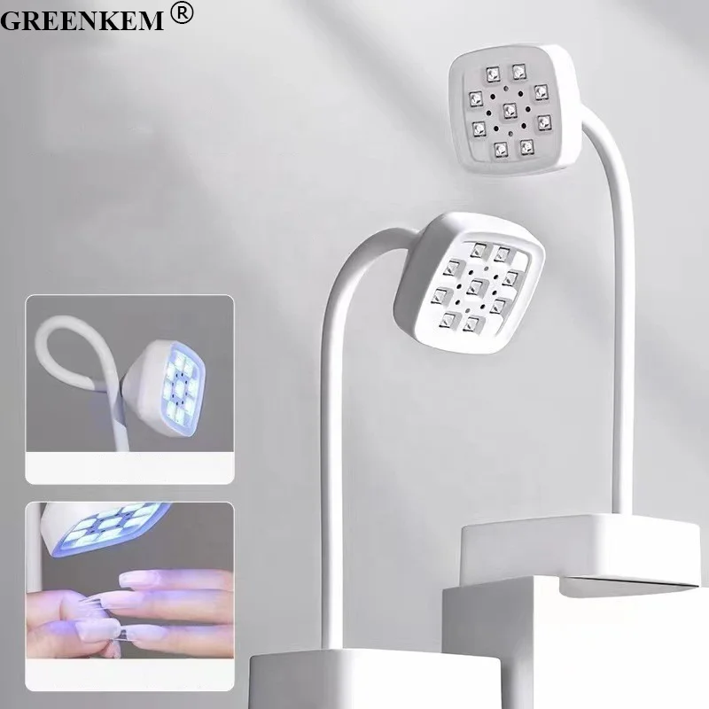 New 9pcs LED Beads 27W Rechargeable Nail Lamps Mini Phototherapy Nail UV Baking Lamps Quick Drying Special Nail Lamp