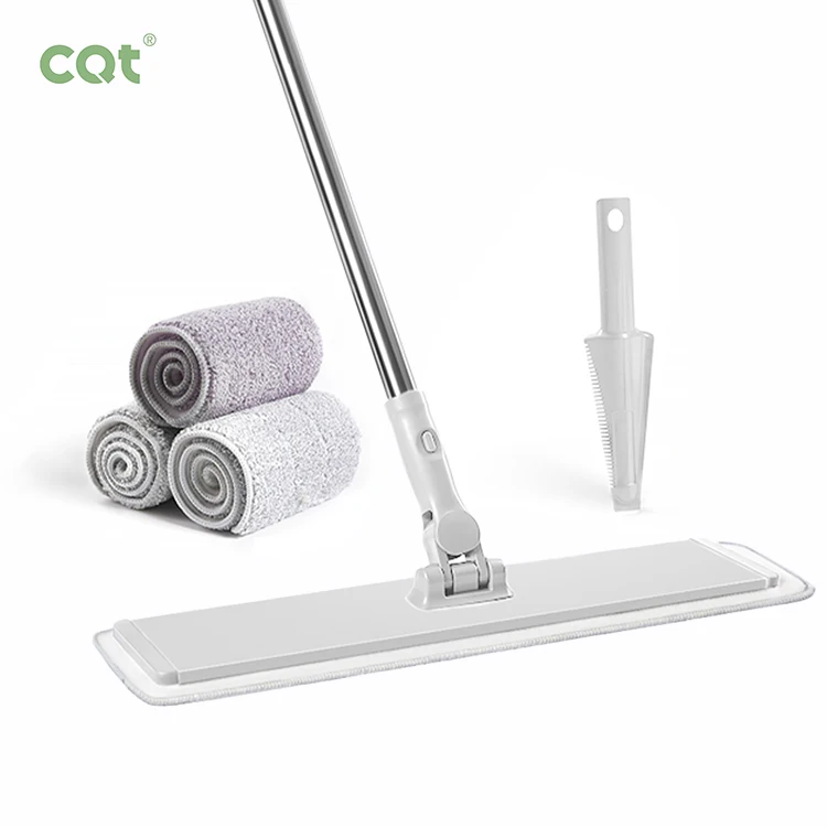 Professional Large Flat Mop System with Easy Cleaning Durable Plastic Rectangular Mop Head Wet Dry Function Handle Rotation Type