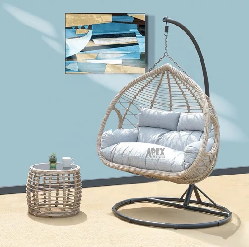 Hanging Basket Rattan Chair  Patio Swing Chair for Two Person Balcony Home Indoor Leisure Rocking Chair