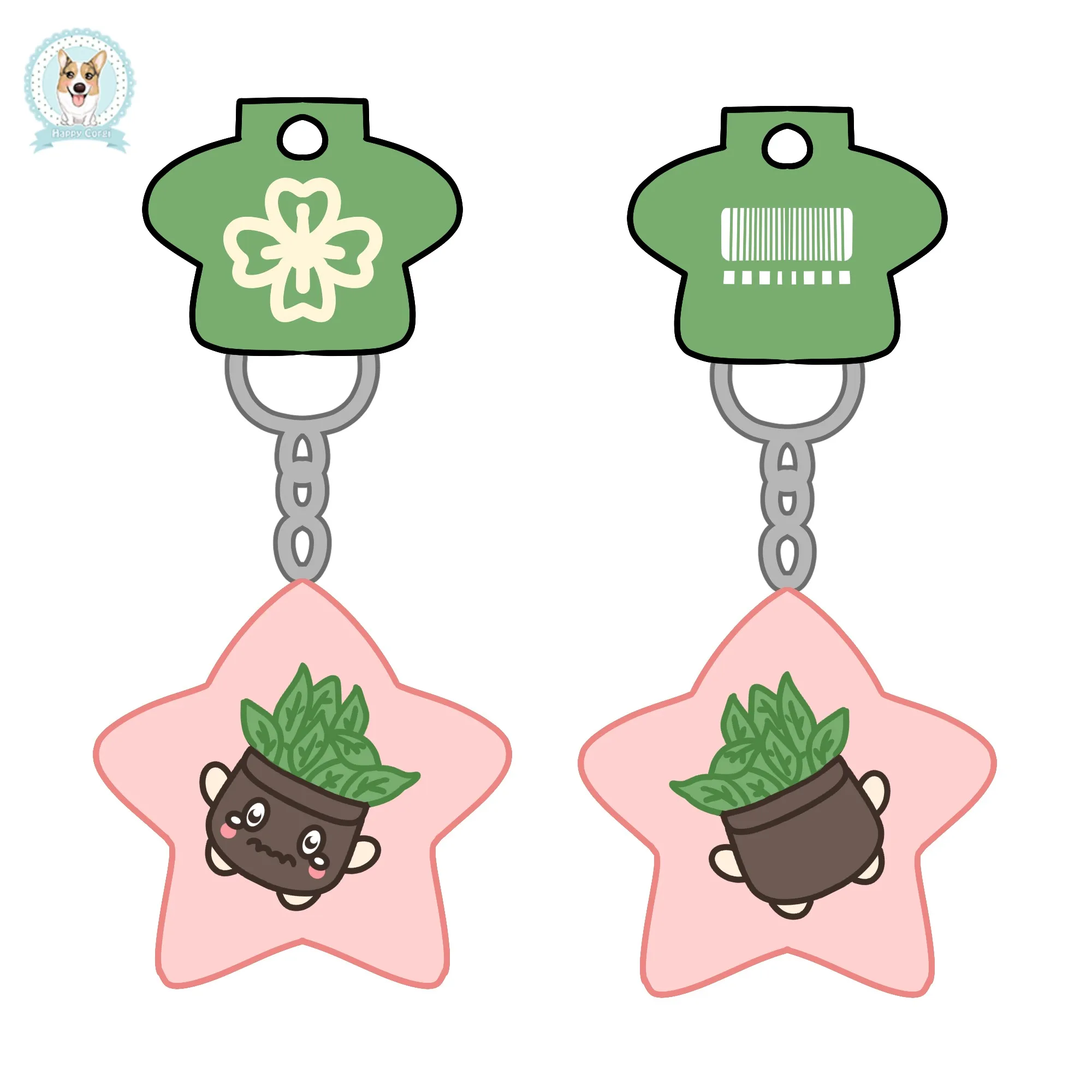 Custom plush toy plant Pentagram plant Plush keychain toys pendant Christmas decoration