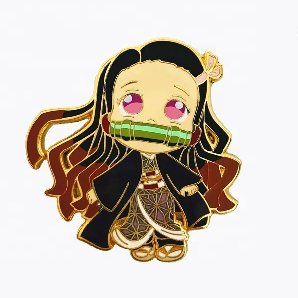 Оптовая продажа с завода, жесткие эмалированные булавки, модный дизайн, позолоченные металлические булавки Серии A, для уничтожения демонов, индивидуальные булавки для лацканов