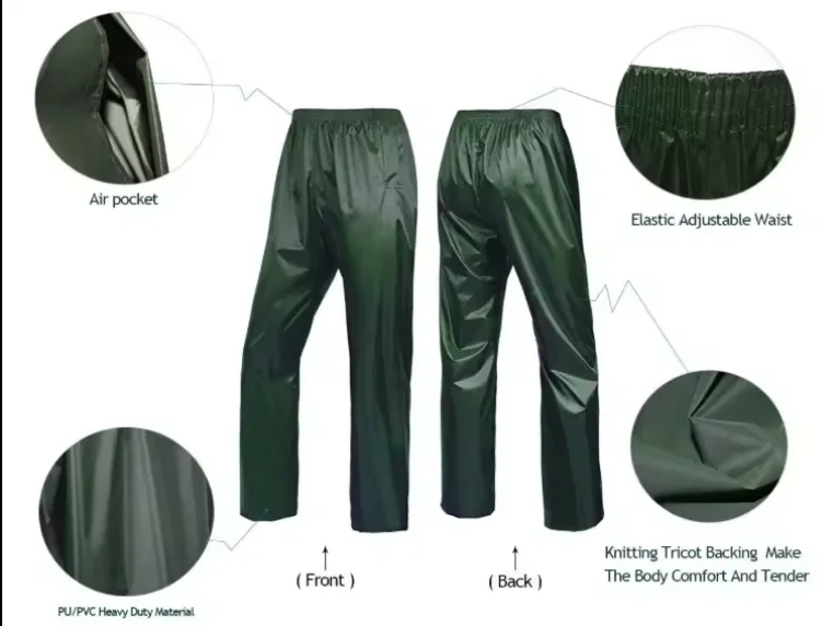 High quality polyester pvc rain coat with hooded breathable rain suit with reflective tape strong rain wear 170T 190T 210T