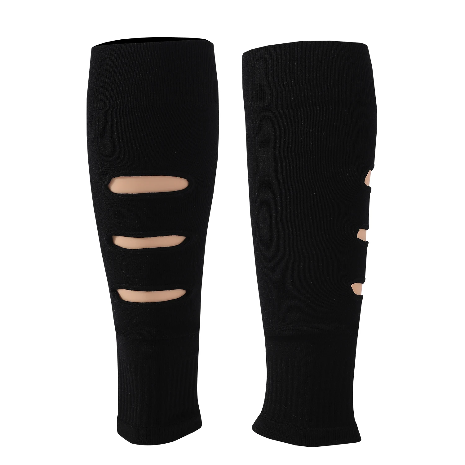 Multi Color Elastic Cut Football Shredded Laceration Socks Sports Soccer Slashed Calf Sleeves With Holes