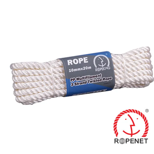 white nylon 3 strands twisted rope high quality twisted rope