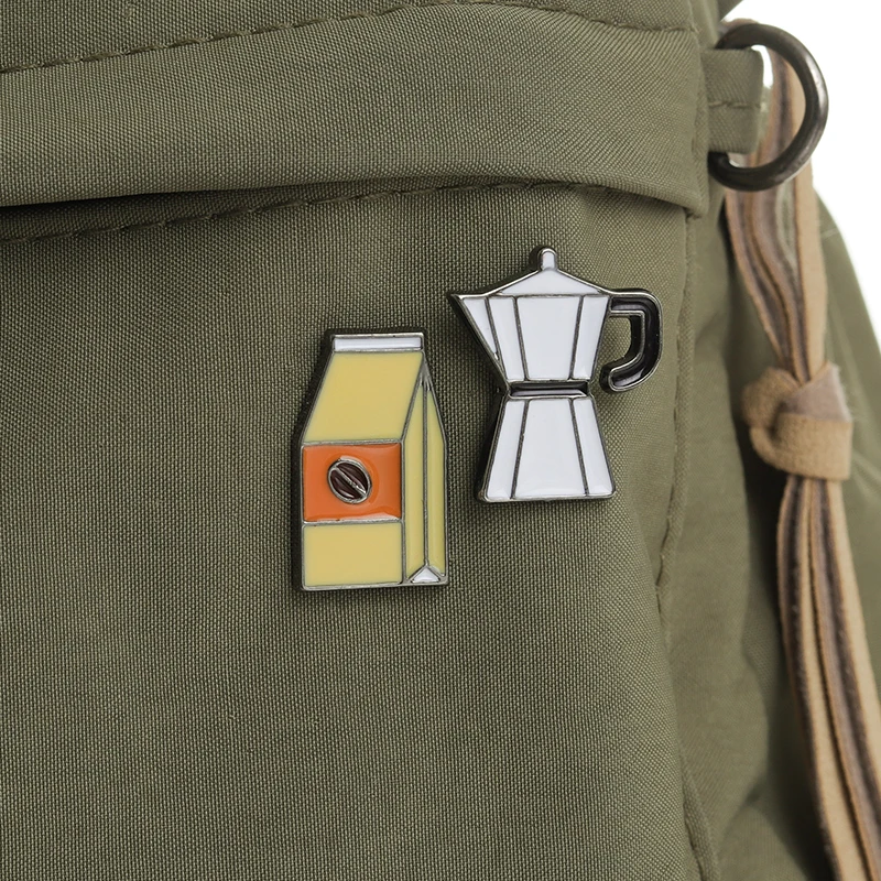 Coffee Shop Tools Enamel Pin Brooch Badge Metal Bean Bottle Cup Grinder Jewelry Friends Lapel Clothes Hat Bag Gift