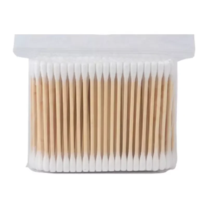 Wholesale Biodegradable Non-Pollution Cotton Swab Stick Wooden Cotton Swab Disposable Cleaning Cosmetic Cotton Swab