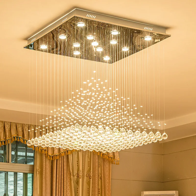 Modern K9 luxurious chandelier decoration luxury diningroom kitchen hanging light silvery lustre led pendant light