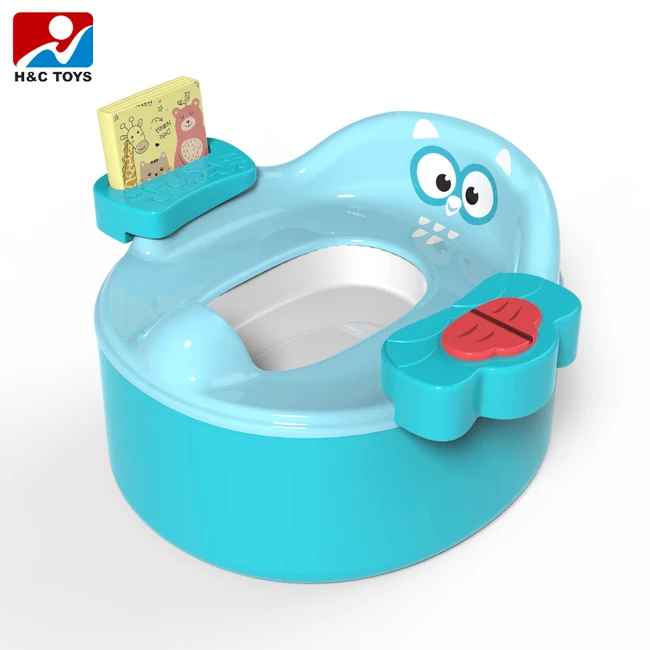 Children training potty stool with cloth book cartoon animal plastic electric music toilet seat for kids