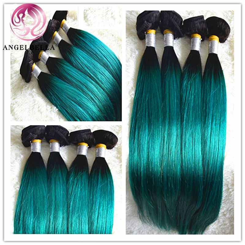 Angelbella Alibaba Most Popular Brazilian Straight Green Hair Color Weave virgin brazilian hair bundles