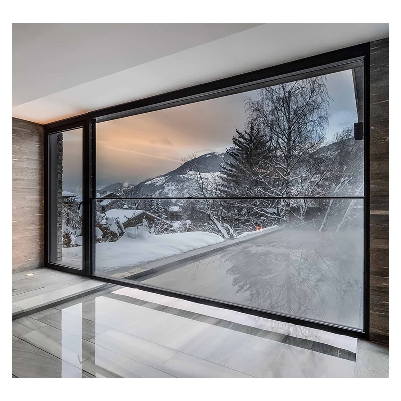 Hihaus интеллектуальное алюминиевое вертикальное раздвижное гильотинное стекло для электрического дома на заказ