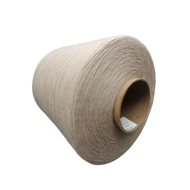 High Quality CVC 60/40 55/45 Polyester Cotton Blended Yarn 21S  Light Khaki For Knitting