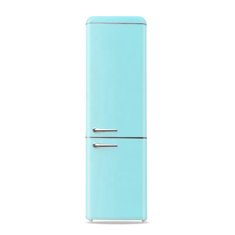 250WE RE Vintage Refrigerator Blue Color Portable Home Retro Refrigerator