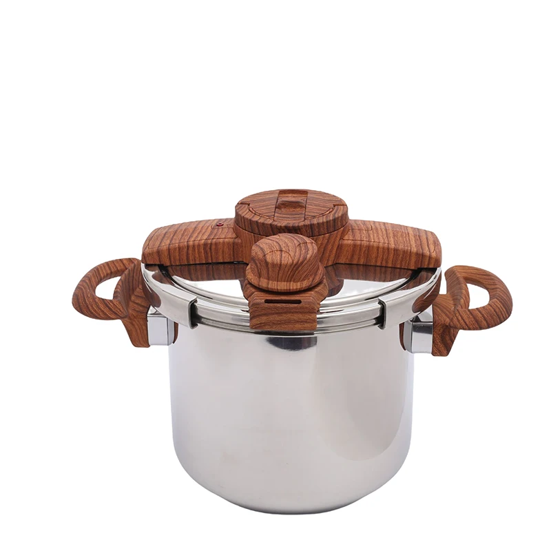 Stainless Steel Pressure Cooker  multicooker wooden color design with coating induction pressure cooker