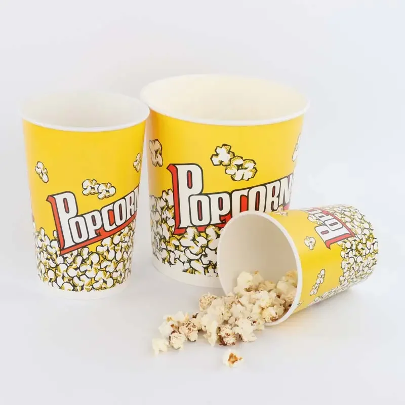 Food Grade custom printing paper popcorn bucket and chicken bowl 32oz 40oz 46oz 85oz