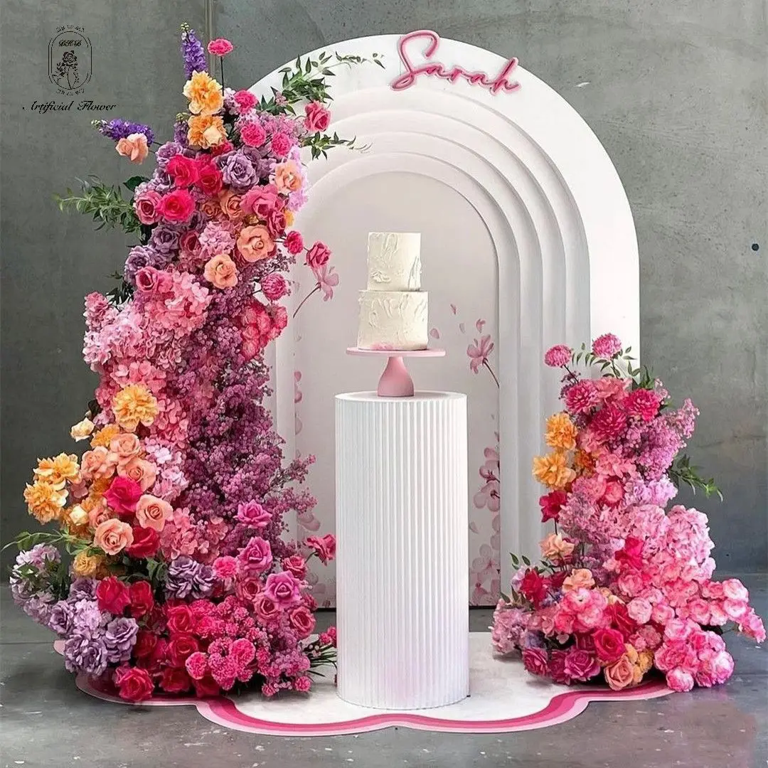 DKB New Artificial Floral Backdrop Arrangement Arch Backdrop Wedding Arch Flowers Decorative