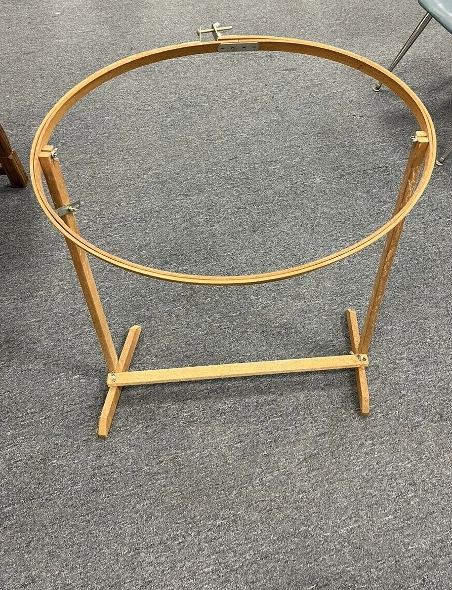 Bamboo Wooden Oval Round Hoop Embroidery Quilting Frame Floor Stand Embroidery Cross Stitch Quilting Hoop For Sewing