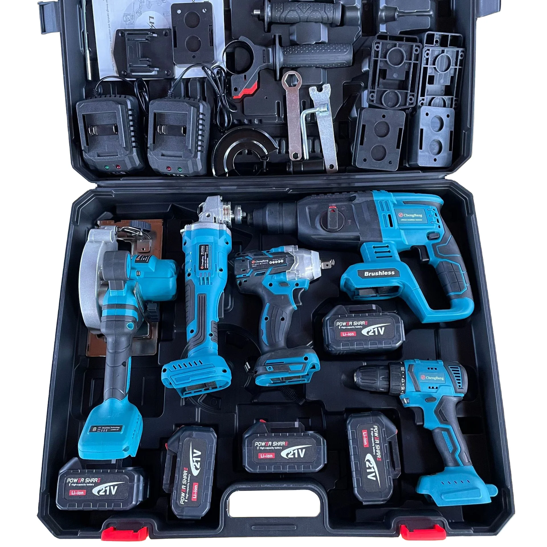 Professional Multi-Purpose 5pcs Cordless Drill Electric Power Tool Set Custom Design Includes All Necessary Tools OEM Case