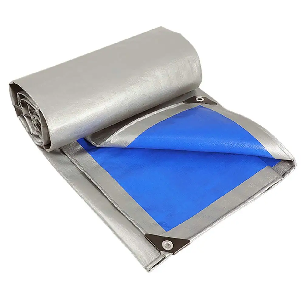 Standard Poly Tarp Sliver Blue Waterproof PE Tarpaulin for Canopy Tent, Boat Or Pool Cover