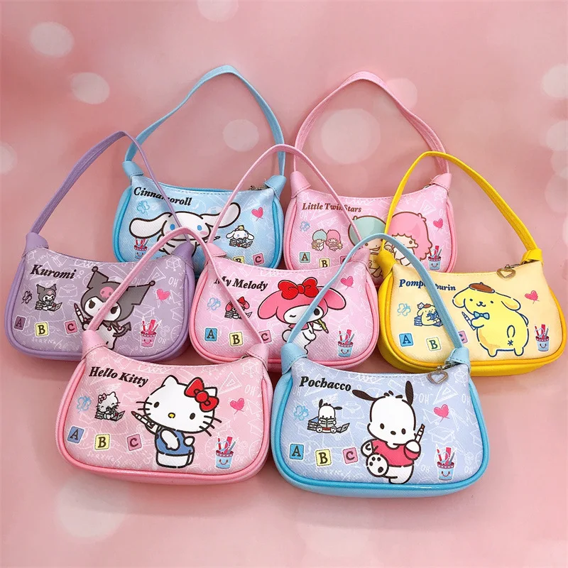 new designer wholesale cute shopping handbag bags student girl cartoon kawaii purse bag pu melody kt small shoulder bag