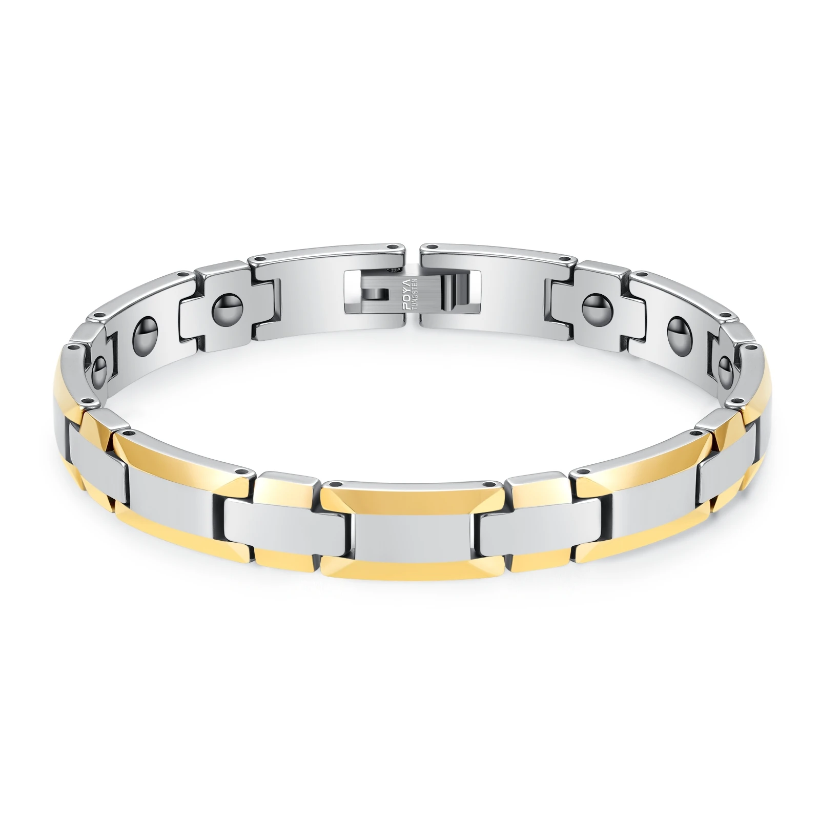 Poya Health Care Therapy Blood Pressure Control Pure Tungsten Carbide Magnetic Bracelets For Men